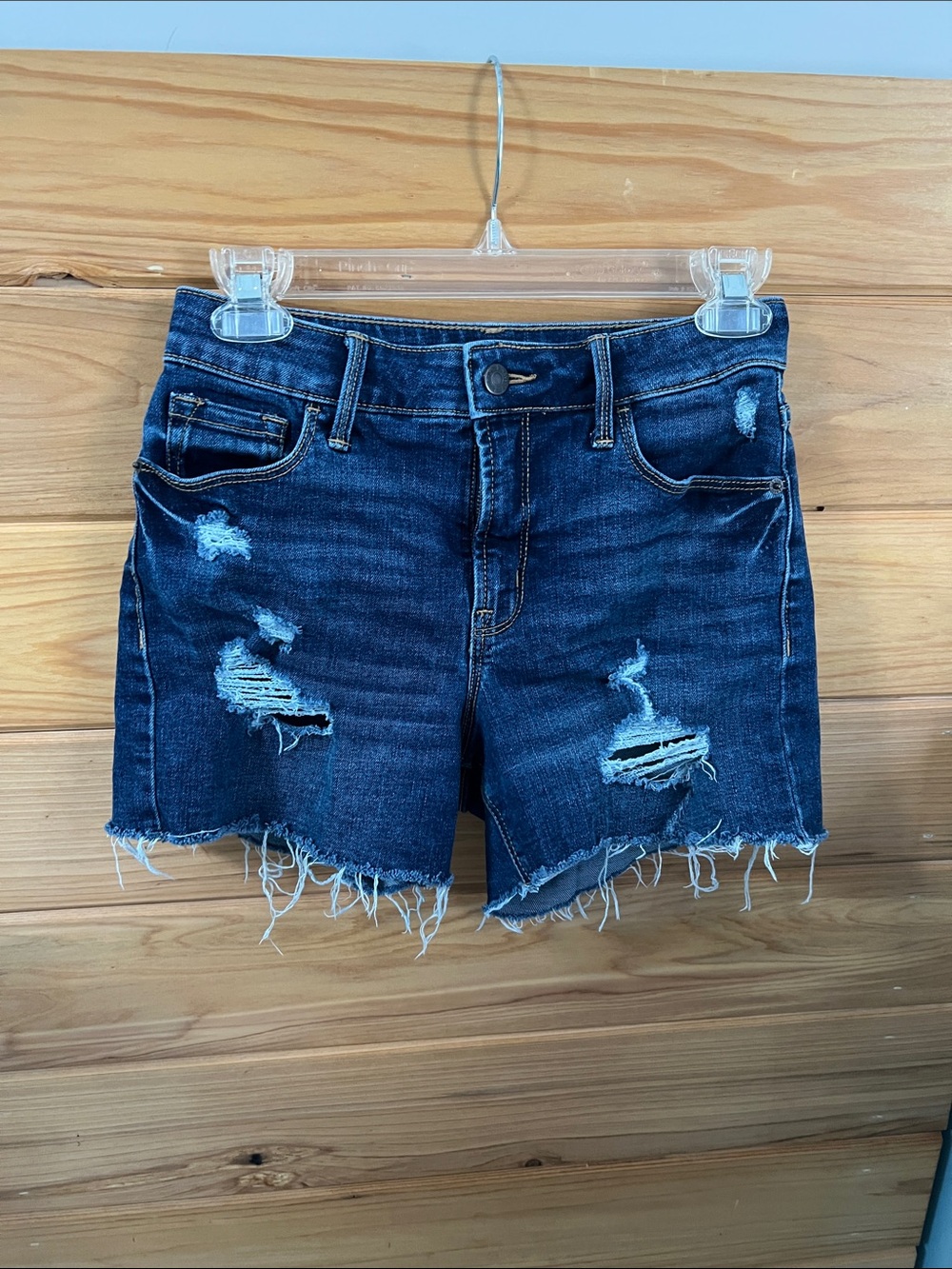 Old Navy Dark Blue Distressed Jean Shorts